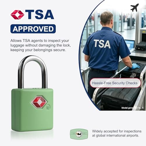 UP Security TSA Locks for Luggage with Keys, Luggage Locks TSA Approved 4 Pack, International Travel Essentials, Small Padlock with Key, Mini Padlock for Suitcase, Backpack — view 3
