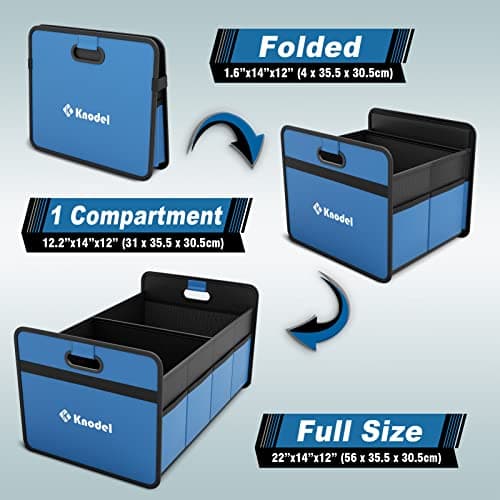 K KNODEL Car Boot Organiser, Foldable Car Boot Storage (Medium, Blue) — view 3