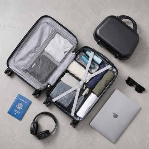 evergoods Cabin Suitcase 20 Inch ABS Trolley with Vanity Case Spinner — view 2