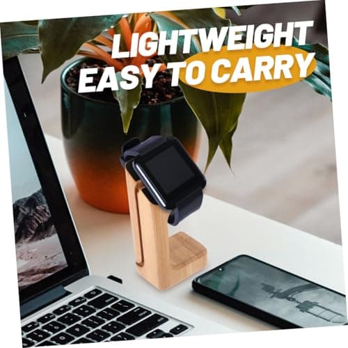Mikinona Bamboo Smart Watch Charging Stand Holder Dock for Compatible Smart Charging Bracket for Home Travel Use — view 5