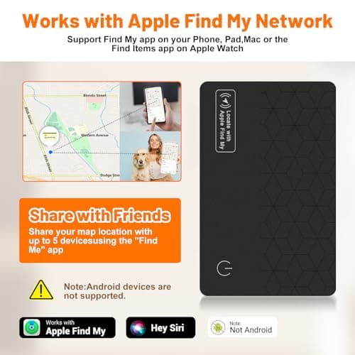 Air Smart tag Tracking Card, [iOS MFi Certified] Rechargeable Credit Card Tracker 1.6mm Thin Smart Bluetooth Tags Card Compatible with iOS Find My App, Wallet & Luggage Item Locator — view 5