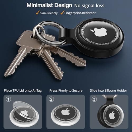 AirTag Holder Keyring, 4-Pack IP67 Waterproof Case for Apple AirTag 1 & 2 — view 3