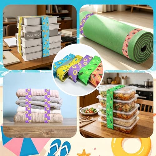 5Pcs Towel Bands for Beach, Elastic Bands for Sunbed Towel, 40×5cm — view 5