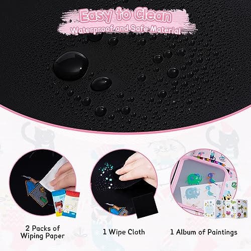 Erasable Drawing Pad, 8inch Plane Activities for Kids, Doodle Book for Kids 3 4 5 6 7 8 Year Old Boy Girl Birthday Gifts, 14 Pages for Magic Drawing with 12 Pens — view 3