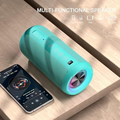 Ortizan Bluetooth Speaker, Portable Speaker with IPX7 Waterproof, Bluetooth 5.3, 30H Playtime, RGB Light, Micro SD card & AUX, Wireless Speaker for Home, Travel, Outdoors — view 2