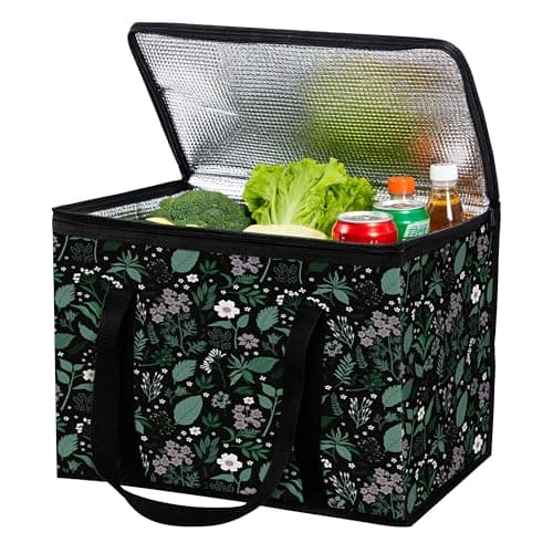 GwaOery Cooler Bag 40L Insulated Picnic Thermal Food Delivery Bag (Flower2)