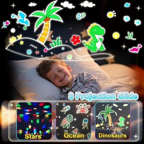 Dinosaur Toys for Boys,Dinosaur Kids Toys Night Light Kids age 3 4 5 6 Year Old Boy Girl Toddler Gifts for Christmas & Birthday Decoration Star Projector for Bedroom Gifts for 3-7 Year Old Boys Girls — view 2