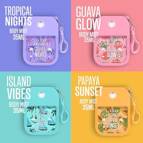 La Vida Caribeña Hydrating Body Mist 4-Pack, 4x35ml Travel Sprays with Clip — view 2