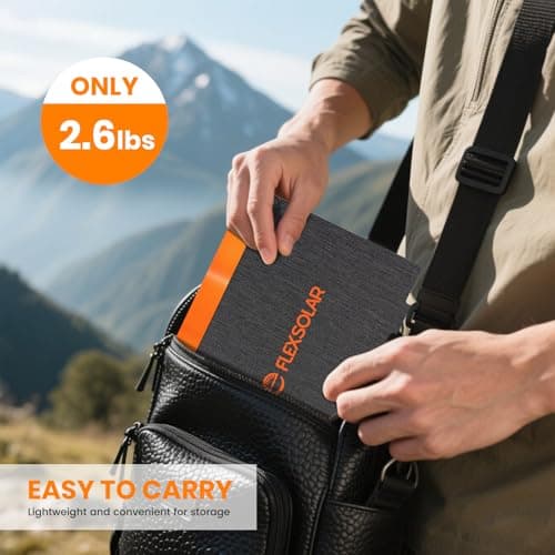 FlexSolar 60W Portable Solar Charger IP67 Waterproof Foldable Solar Panel — view 3