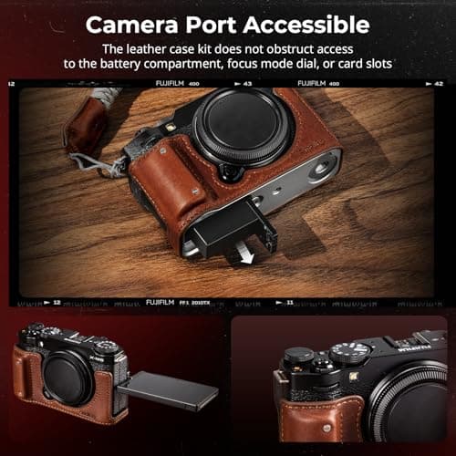 SMALLRIG X-M5 Leather Half Case Kit for FUJIFILM X-M5, Including Leather Half Case, Wrist Strap, Genuine Leather Material, Portable and Protecting (Brown) - 4880 — view 5