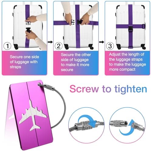 Luggage Straps, 8 Pcs Adjustable Suitcase Straps Belts, — view 4