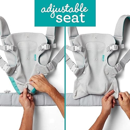Infantino Flip 4-in-1 Light & Airy Convertible Baby Carrier - Breathable, Lumbar Support, Adjustable Waist Belt, Head Support, Ergonomic Seat, Plush Straps for Newborn to Toddler 3,6-14,5kg — view 6