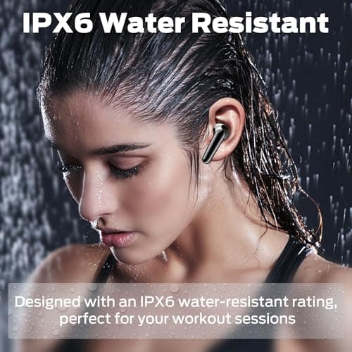 Wireless Earbuds, Bluetooth Earphones with 40H Playtime, In Ear Headphones for Running, Wireless Noise Cancelling Earbuds with 4 ENC, IPX6 Waterproof Sport Earphones for Gym, Travel, USB-C (Black) — view 4