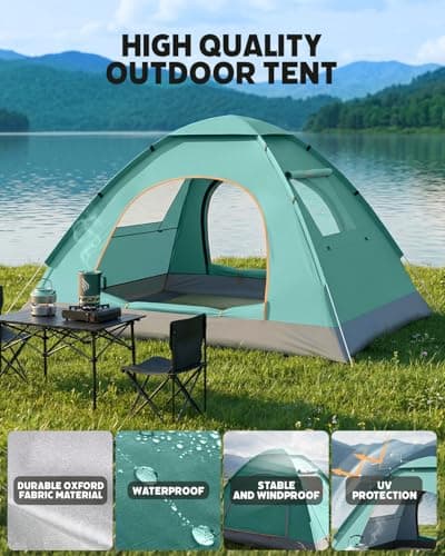Maraiss Lightweight Foldable 2 Person Tent, Double Doors & Windows, Instant Setup Waterproof Sun-Proof Tent for Outdoor Backpacking, Beach, Hiking & Family Camping — view 3