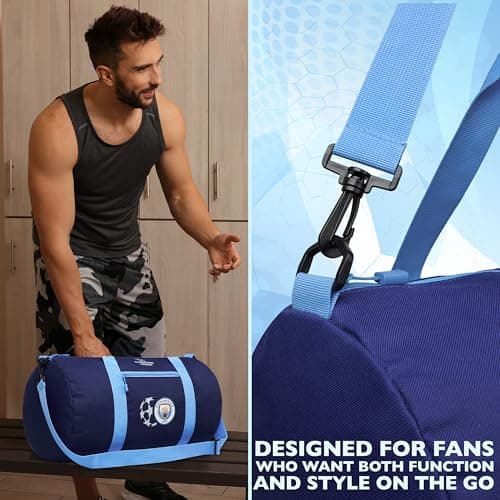 Manchester City F.C. Duffle Bag Sports Holdall for Men Teens Supporters' Gear Kids Large Gym Bag for Football PE Overnight Weekender — view 2