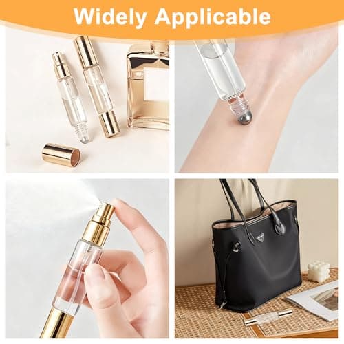 QACUU 2 Pack 10ml Perfume Bottle Empty, Refillable Spray and Roller Bottles — view 3