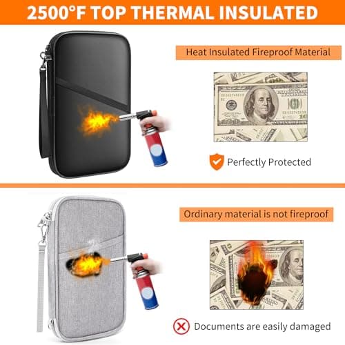 JUNDUN Fireproof Family Passport Holder Travel Wallet for 4 with RFID — view 6