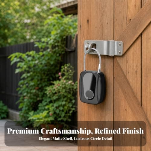 Padlock Biometric Lock Keyless Padlock Steel Wire Shackle Construction with Quick One Multi User Profiles and Emergency Charging Suitable for School — view 4