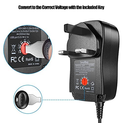 SoulBay 30W Reverse Polarity Universal Power Adapter with 9pcs Adaptor Tips — view 5