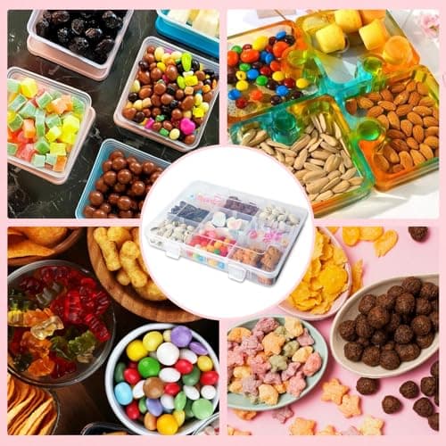 sesameless Snack Box for Kids, Snack Box with 18 Removable Grids Compartments, Multi Plastic Snackle Box Trays with compartment for travel plane (20.1×14.9cm) — view 5