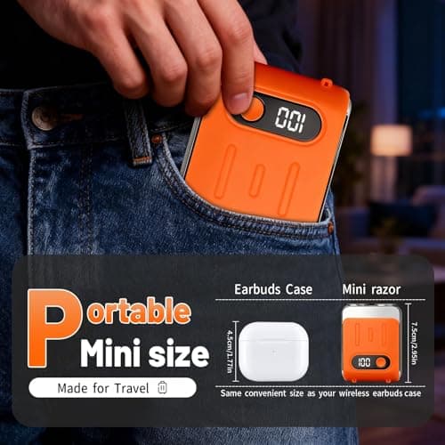 Mini Electric Razor for Men, 2025 Portable Razors for Men IPX7 Waterproof, Magnetic Double Head Shavers, Wet & Dry Shaving Machine, Type-C Rechargeable, for Home Travel — view 6