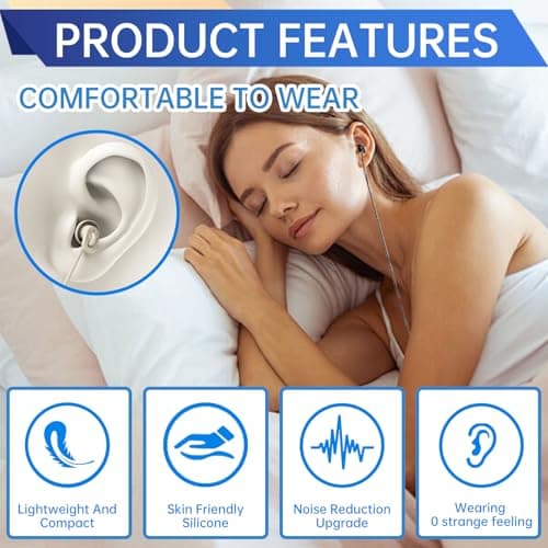 Sleep Earbuds, Soft Lightweight Wired Noise Cancelling Small Canal — view 5