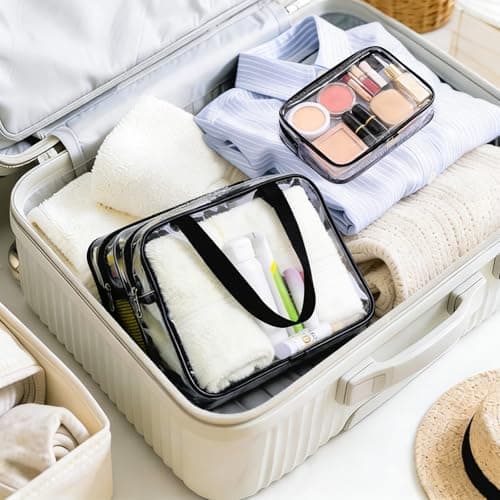 GYOYEDE 2 Pack Clear Toiletry Bags,Large Toiletry Bag Thickened PVC Toiletry Bag for Women and Men,Waterproof Cosmetic Bags with Handle,Transparent Travel Toiletries Bag for Business,Camping, Travel — view 6