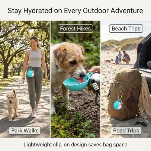 Foldable 2-in-1 Dog Water Bottle with Silicone Bowl, 238 ML — view 5