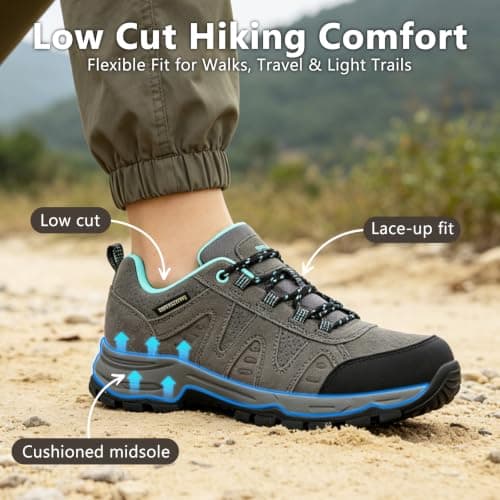 riemot Women's Hiking Shoes, Low Cut Trekking Shoes for Outdoor Walking — view 5