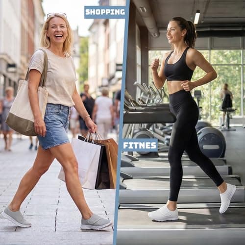 Git-up Women's Walking Shoes Ultra Lightweight and Breathable, Hook and Loop Water Shoes for Indoor and Outdoor, Slip On Athletic Shoes for Walking Hiking Stream, A-gray, 6 — view 2