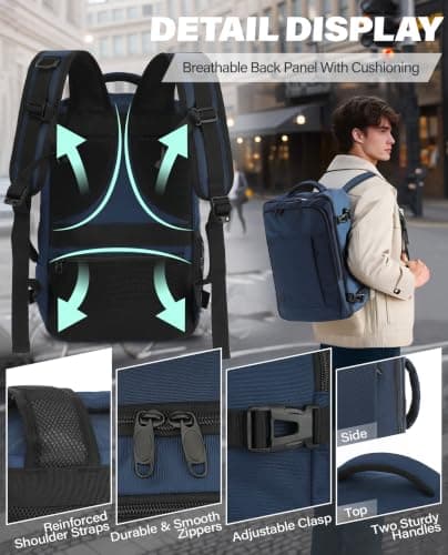 VANKEV 40x20x25 Ryanair Cabin Bag Underseat Travel Backpack Hand Luggage — view 5
