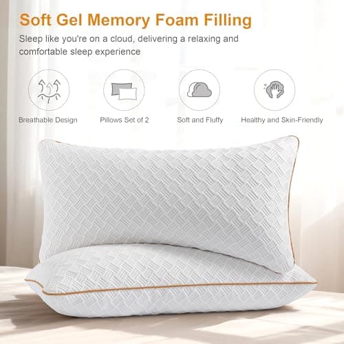 Twirest Pillows 2 Pack Shredded Cooling Memory Foam Pillows, 51X66cm — view 4