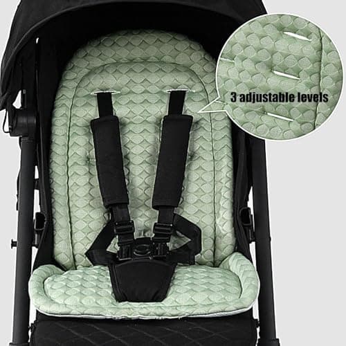 Stroller Pad - Reversible Stroller Inserts for Babies,Breathable Pushchair Mat Baby Head and Body Support for All Season Beach Camping Car Outdoor Hot Weather Commute — view 5
