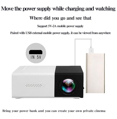 Portable Mini Wireless Projector, Mini 4K 1080P Support Art Projector LED Drawing Projectors Light Box for Tracing Draw Tracing Board Sketching Painting for Home Movie Outdoor (Black+White) — view 4