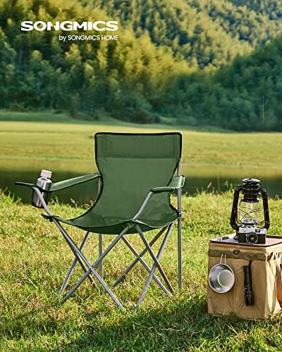 SONGMICS Set of 2 Folding Camping Chairs, Portable, 120 kg Capacity — view 2
