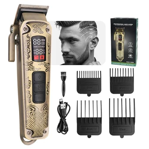 Hair Clipper for Men Professional Hair Trimmer Barber Clippers Set, Cord Beard Trimmer Hair Grooming Kit, Zero Gapped Rechargeable LED Display Haircutting Kit