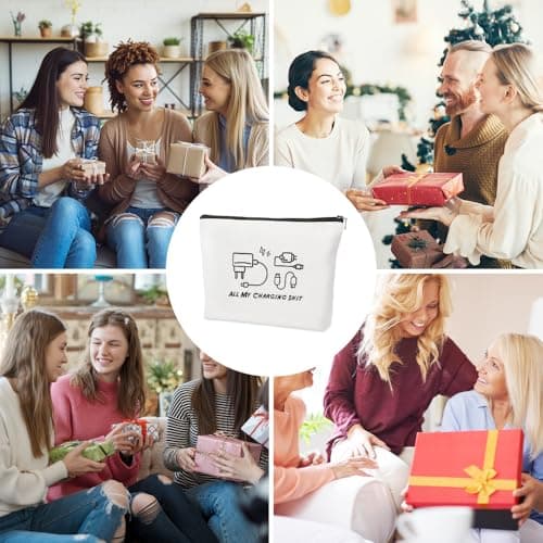WRNZL Travel Holiday Essentials Makeup Bag Charger Cable Bag Practical Cable Organiser Travel Accessories for Women Men Christmas Birthday Stocking Fillers Emotional Support Inspirational Gifts — view 4