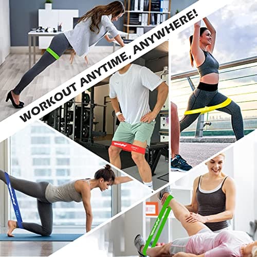 Güdstuf Resistance Bands Set of 5 – Natural Latex Loop Bands with Carry Pouch – Non-Slip Exercise Bands for Home Fitness, Yoga, Pilates, Rehab & Strength Training — view 6