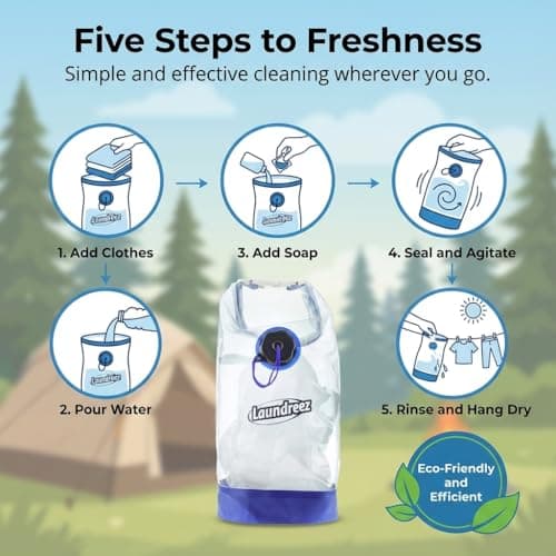 Laundreez Travel Clothes Portable Washing Machine Wash Your Clothes On The Go WaterProof Dry Bag Camping Holiday Travel Essentials — view 2