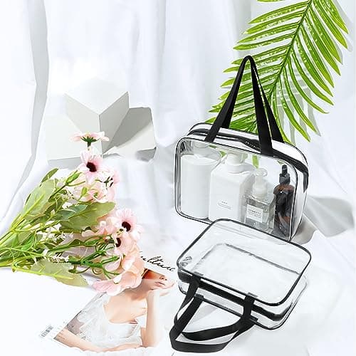 Aucuu Clear Toiletries Bag, 2Pack PVC Waterproof Toiletries Carry Pouch, TSA Approved Travel Toiletry Bag with Zipper, Multi-Size Cosmetic Makeup Bags for Men, Women and Kids - Travel Business Trip — view 6