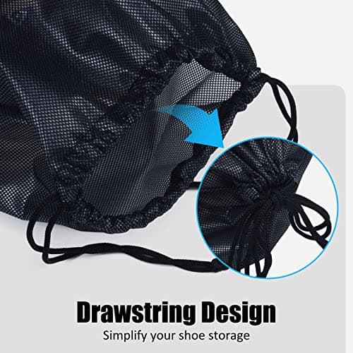Gloppie Shoe Bag for Travel Portable Football Boot Storage Drawstring Black — view 3