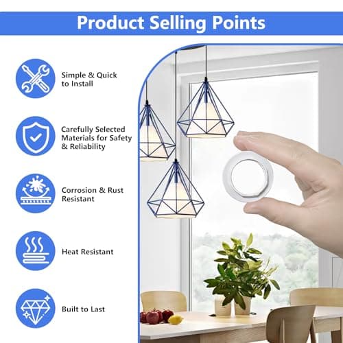 E27 to E14 Lampshade Reducer Ring, 8 Pack Plastic Socket Adapter. — view 3