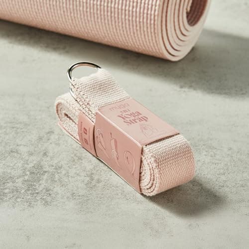Myga Yoga Strap with D-Ring – 2-in-1 Adjustable Yoga Belt & Mat Carrier Sling – Stretching Strap for Flexibility, Balance, Pilates & Fitness – Durable Yoga Accessory for Home & Travel – 1.8m (Blush) — view 6