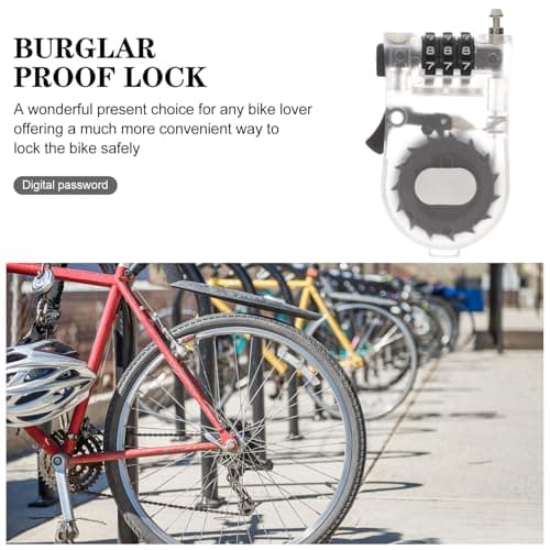 Portable Coded Bike Lock with Three Digit Password and Steel Wire — view 3