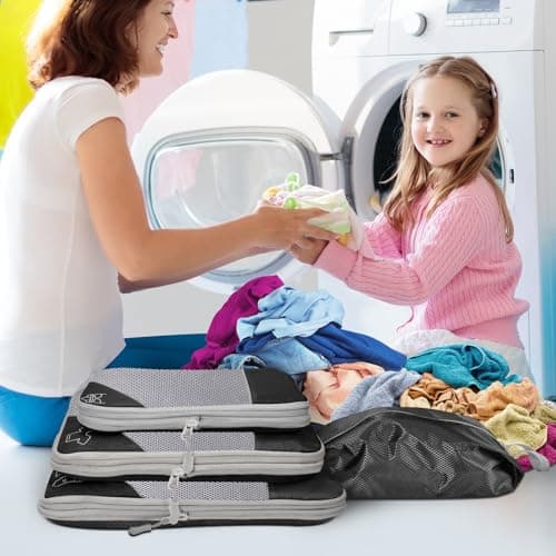 ioutdoor Packing Cubes Compression Organiser Bags Packing Bag Set Black — view 6