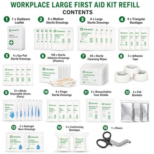 Value Aid BS8599-1 Compliant Workplace First Aid Refill Kit (Large) — view 2