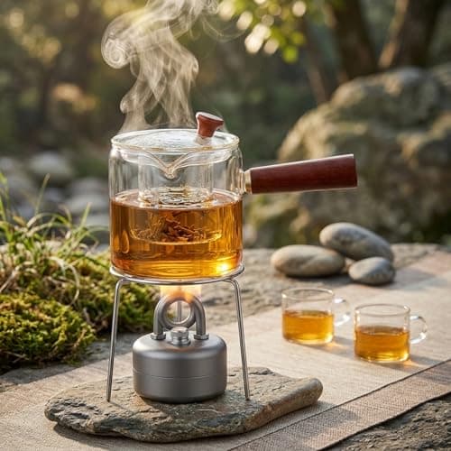 Alcohol Stove for Backpacking, 3.5oz Ultra-Lightweight Mini Alcohol Burner with Stand, Fast Boiling Brass Camping Stove for Outdoor Cooking, Hiking & Emergency Kits Grey — view 2