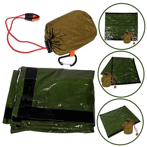 BESPORTBLE 3 Sets Sleeping Thermal Blanket Emergency Waterproof Camp Kit Air Pouch Inflatable Liner Tent Sleep Sack Wearable Traveling Backpack Sleep Bags for Adults Aluminum Film — view 5