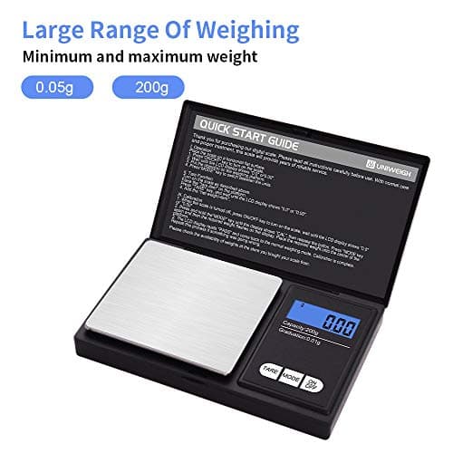 UNIWEIGH Gram Scale,200 gx0.01 g(7.05 oz x 0.001 oz) Digital Pocket Scale — view 3