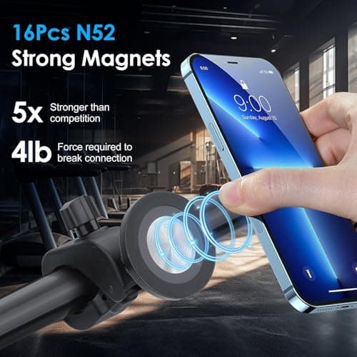 EEEKit Indoor Bike Phone Holder, Universal Magnetic Handlebar Phone Mount — view 3